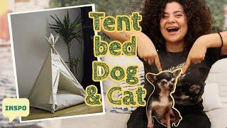 DIY TEEPEE PET BED, NO SEW * tutorial dog and cat bed *