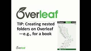 TIP: Creating nested folders on Overleaf