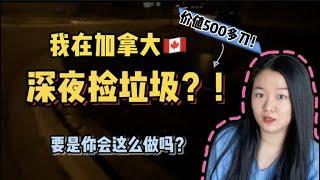 【多伦多生活】深夜在加拿大，抢着去陌生小区捡垃圾？价值500多加币不捡睡不着！要是你会捡吗？