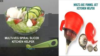 Multi Vegetable Spiral Slicer & Multi-Use Funnel Set Best Kitchen Helpers !! #Best Kitchen Tools 