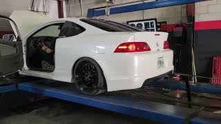 05 RSX with K24A2 GT3076R Turbo dyno pull / sound clip!