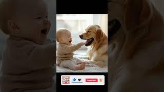 Adorable Baby and Dog Moments- Too Cute to Handle! #baby #babyandcats #lovepets #shortvideo #cute