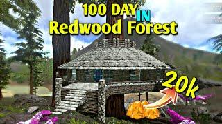 I SURVIVE 100 DAY WITH 20K AMBER IN REDWOOD FOREST OF ARK SURVIVAL EVOLVED MOBILE