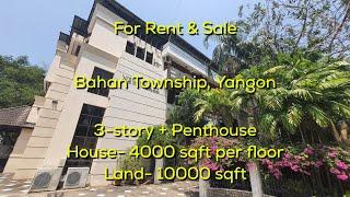 Detached House for Sale & Rent in Yangon, Myanmar (3-story + Penthouse)