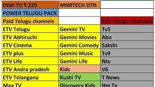 DISH TV & D2H ₹ 229 Telugu pack | All Telugu channels | Telugu power pack & Value lite Telugu |