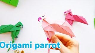 Оригами Попугай из бумаги | Оригами Птичка | Origami Paper Parrot