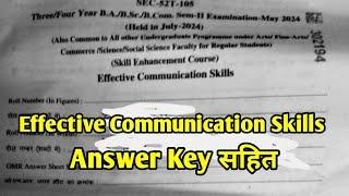 Effective Communication Skills | B.A B.Sc 1st Year 2nd Semester Exam 2024 | BA 1st Year Answer Key