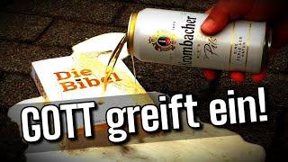 Bier auf Bibel beim Evangelisieren - Gott hört Gebet