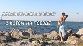 УЕХАЛА ЗИМОВАТЬ В АНАПУ  ПЕРЕЕЗД / С КОТОМ НА ПОЕЗДЕ #анапа #море #переезд