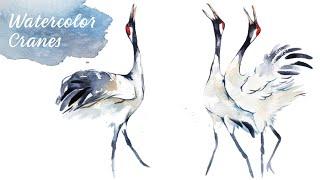 Loose Watercolor Crane Painting - 25 Minute Beginner Project