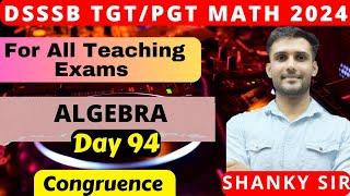 DSSSB/UP/Raj TGT PGT Math Day 94 Congruence | No Theory #tgtmaths #tgt #pgtmaths #dsssbtgtmaths