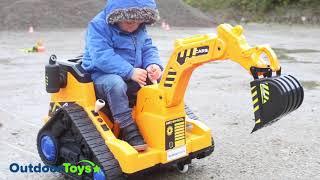 12V Battery Operated Ride On Digger with 360 Degree Spin and Working Bucket from Outdoortoys