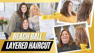 Perfect Beach Ball Layered Haircut Tutorial || Coach Kimmy
