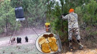 Hunting Wild Pigs Using The Hovsco E-Bike (Hunt & Cook) Making Breakfast Sausage