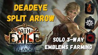 POE 3.20, 3.21 Deadeye Split Arrow Build, Solo 3-Way Legion Emblems Farming