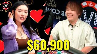 Britney And Masato Go Head To Head In A MASSIVE Cooler Hand On Bally Live Poker!