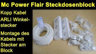 Mc Power Flair Steckdosenblock | ARLI Winkelstecker | Kopp 51825002 Stromkabel - Anschluss / Montage