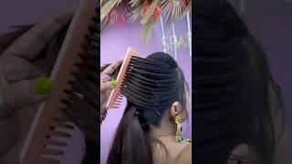 Bridal Hairstyle tutorial #bridal #reactionvideo  #hairstyleinsta:- purvibittu9  #z_comb_technique