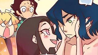 Nezuko Kisses Inosuke! ️ Demon Slayer Funny COMIC DUB Wholesome Comic Dubs #shorts