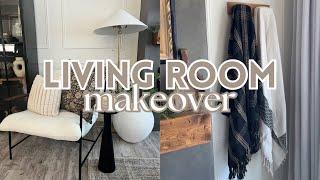 LIVING ROOM MAKEOVER 2024 | DIY PICTURE FRAME MOULDING & DECORATE WITH ME