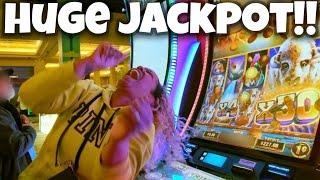 She Played One More Slot Before Dinner And Hit A Jackpot!! HUGE WIN!!