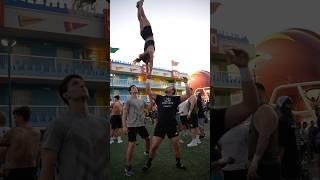 Who’s the spotter? #cheer #cheerleading #weberstatecheer #danielbuyeske #partnerstunt #stunting