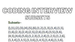 Coding interview Patterns: Subsets