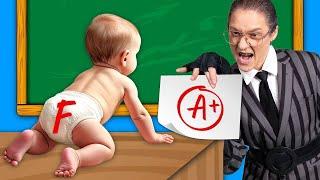 ¡Niños VS Maestra Mala! || Si el Doctor Malo Fuera El Director De La Escuela