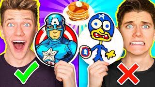 PANCAKE ART CHALLENGE Hero Edition & Learn How To Make Avengers vs Star Wars Disney Plus Art