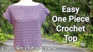 How to Crochet Easy One Piece Closed / Solid Shell Stitch Top | Size Adjustable | Tutorial