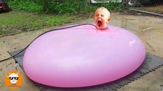 Boom!!! FUNNY Babies Shocked in Pop Balloons - Funny Baby Videos || Just Funniest