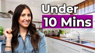 My Kitchen Cleaning Reset! (Under 10 Mins)