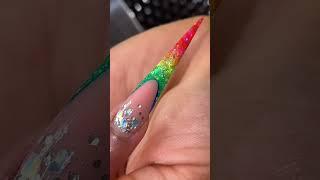 Rainbow French Glitter Nail 