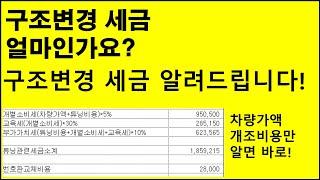 구조변경 세금 계산방법 알려드립니다.