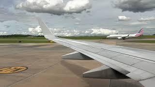 American 737-800 pushback and takeoff from Charlotte-Douglas ( CLT )