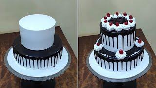 Vanilla Chocolate Cake Recipe | Chocolate Cake | Black Forest Step Cake | Chocolate Step Cake Design
