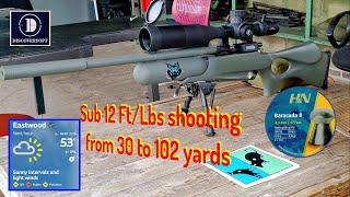 Sub 12 Ft/Lbs Shooting 30 to 102 yards