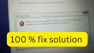 windows could not prepare the computer to boot into the next phase of installation window 10