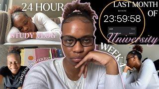 24 HOUR STUDY VLOGProductive!! | My last month of university week 4