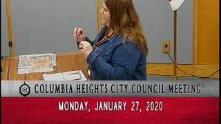 Columbia Heights City Council Meeting January 27, 2020