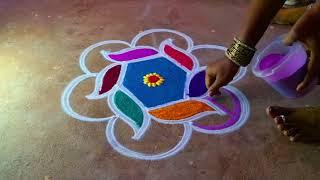 Bhoki pongal diyamuggulu rangolidesigns 3*1thai Pongal special mattu pongal flowers kolam