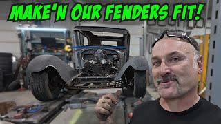 Getting fenders to fit properly with a few problems on the Model A Hotrod!