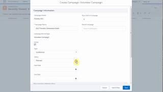 Salesforce NPSP: creating Volunteer Campaign