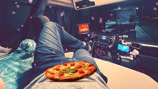 Making PIZZA in the Truck! (a little burned)