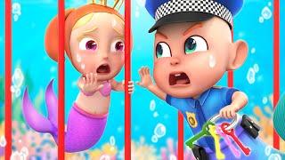 Policeman Rescue the Mermaid | Policeman is Here to Help | Rosoo Nursery Rhymes & Kids Songs