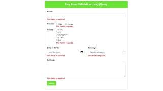 Easy Form Validation Using jQuery | Part - 1