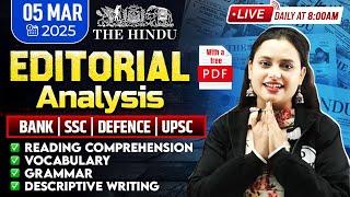 Hindu Editorial Analysis | 05 Mar 2025 | The Hindu Editorial, Vocab, Reading, Grammar | Rupam Ma'am