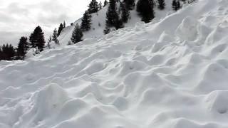 Fallen avalanche near rest-house Vihren