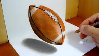 3D Trick Art on Paper, American Football Ball