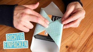 Weihnachtsgeschenk richtig einpacken | Geschenk mit wenig Papier einpacken